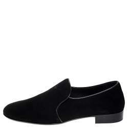 Pre Owned Giuseppe Zanotti Black Suede Smoking Slippers Size 43