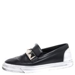 Giuseppe Zanotti Black Studded Leather Skate Slip On Sneakers Size 41