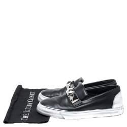 Giuseppe Zanotti Black Studded Leather Skate Slip On Sneakers Size 41