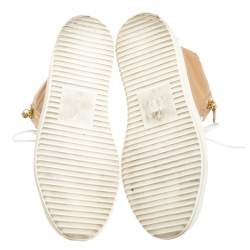 Giuseppe Zanotti Beige Leather Double Zipper High Top Sneakers Size 41