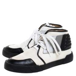 Giuseppe Zanotti Black/White Canvas and Leather Foxy London High Top Sneakers Size 43.5