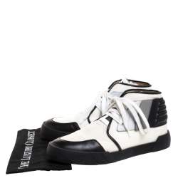 Giuseppe Zanotti Black/White Canvas and Leather Foxy London High Top Sneakers Size 43.5