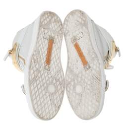 Giuseppe Zanotti White Croc Embossed Leather Coby High Top Sneakers Size 44.5