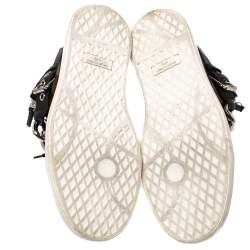 Pre Owned Giuseppe Zanotti Multicolor Camouflage Calf Hair Chain Embellished London High Top Sneakers Size 44.5