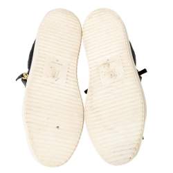 Pre Owned Giuseppe Zanotti Black Croc Embossed Leather London High Top Sneakers Size 45