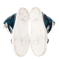 Giuseppe Zanotti Multicolor Python Embossed Leather Coby High Top Sneakers Size 44.5