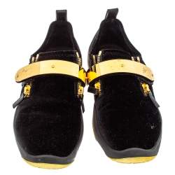 Pre Owned Giuseppe Zanotti Black Velvet Light Jump Lt2 Sneakers Size 43