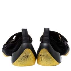 Pre Owned Giuseppe Zanotti Black Velvet Light Jump Lt2 Sneakers Size 43