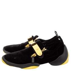 Pre Owned Giuseppe Zanotti Black Velvet Light Jump Lt2 Sneakers Size 43