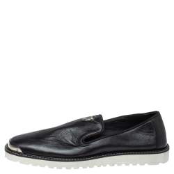 Pre Owned Giuseppe Zanotti Black Leather Slip On Sneakers Size 44