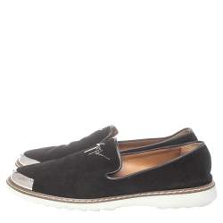 Pre Owned Giuseppe Zanotti Black Suede Leather Smoking Slippers Size 43