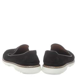 Pre Owned Giuseppe Zanotti Black Suede Leather Smoking Slippers Size 43