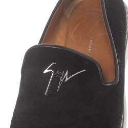 Pre Owned Giuseppe Zanotti Black Suede Leather Smoking Slippers Size 43