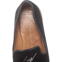 Pre Owned Giuseppe Zanotti Black Suede Leather Smoking Slippers Size 43