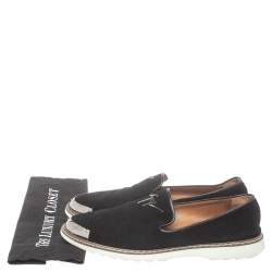 Pre Owned Giuseppe Zanotti Black Suede Leather Smoking Slippers Size 43