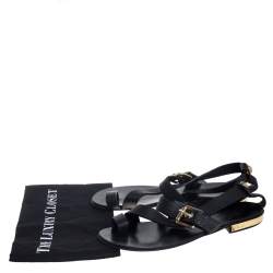 Giuseppe Zanotti Black Leather Toe Ring Cross Strap Sandals Size 42