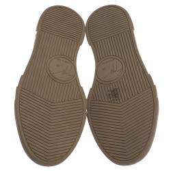 Pre Owned Giuseppe Zanotti Grey Leather Frankie Low Top Sneakers Size 40