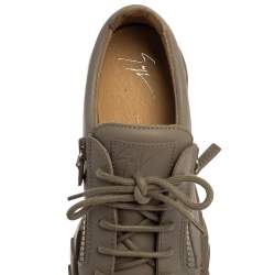 Pre Owned Giuseppe Zanotti Grey Leather Frankie Low Top Sneakers Size 40