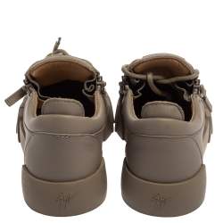 Pre Owned Giuseppe Zanotti Grey Leather Frankie Low Top Sneakers Size 40