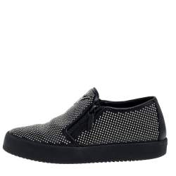 Giuseppe Zanotti Black Studded Leather Eve Slip On Sneakers Size 43