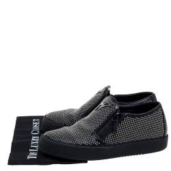 Giuseppe Zanotti Black Studded Leather Eve Slip On Sneakers Size 43