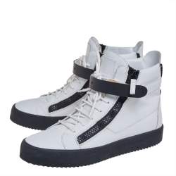 Pre Owned Giuseppe Zanotti White Leather May Birel Sneakers Size 43