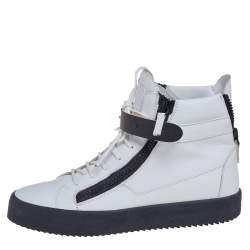 Pre Owned Giuseppe Zanotti White Leather May Birel Sneakers Size 43