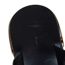 Giuseppe Zanotti Beige/Brown Snakeskin Embossed Leather Slide Sandals Size 43