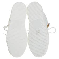 Giuseppe Zanotti White Leather And Patent Leather High Top Sneakers Size 40