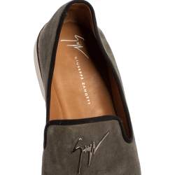 Pre Owned Giuseppe Zanotti Grey Suede Slip On Sneakers Size 43.5