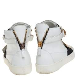 Pre Owned Giuseppe Zanotti White Leather High Top Sneakers Size 40