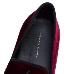 Giuseppe Zanotti Burgundy Velvet Slip On Sneakers Size 42