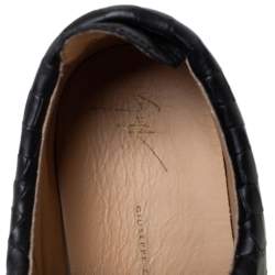 Pre Owned Giuseppe Zanotti Black Croc Embossed Leather Low Top Sneakers Size 44.5