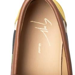 Giuseppe Zanotti Multicolor Camouflage Leather Fringed Chain Detail Slip On Sneakers Size 39