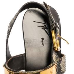 Pre Owned Giuseppe Zanotti Two Tone Python Leather Zak Slingback Sandals Size 42