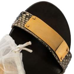 Pre Owned Giuseppe Zanotti Two Tone Python Leather Zak Slingback Sandals Size 42