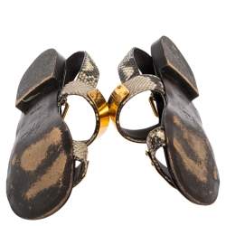 Pre Owned Giuseppe Zanotti Two Tone Python Leather Zak Slingback Sandals Size 42