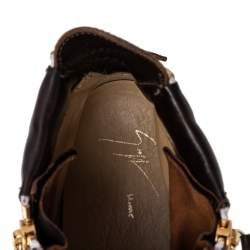 Giuseppe Zanotti Brown Leather Double Zipper High Top Sneakers Size 43.5