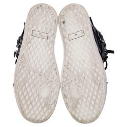 Pre Owned Giuseppe Zanotti Black Leather Buckle Detail High Top Sneakers Size 44