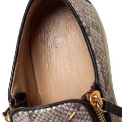 Pre Owned Gluseppe Zanotti Beige Snakeskin Embossed Leather Zip Detail Slip-on Sneakers Size 42.5