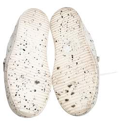Giuseppe Zanotti White Python Embossed Leather May London Low Top Sneakers Size 41