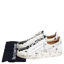 Giuseppe Zanotti White Python Embossed Leather May London Low Top Sneakers Size 41