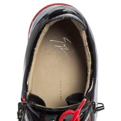 Giuseppe Zanotti Black/Red Patent Leather Frankie Low Top Sneakers Size 42