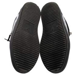 Pre Owned Giuseppe Zanotti Black Patent Leather and Velvet Low Top Sneakers Size 45