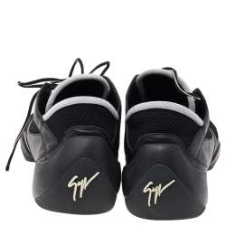 Giuseppe Zanotti Black Mesh And Leather Low Top Sneakers Size 44