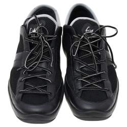 Giuseppe Zanotti Black Mesh And Leather Low Top Sneakers Size 44