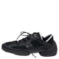 Giuseppe Zanotti Black Mesh And Leather Low Top Sneakers Size 44