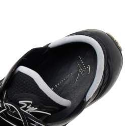 Giuseppe Zanotti Black Mesh And Leather Low Top Sneakers Size 44