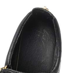 Giuseppe Zanotti Black Croc Embossed Leather London Low Top Sneakers Size 45
