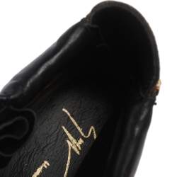 Giuseppe Zanotti Black  Leather Metal Studded Accent High Top Sneakers Size 42